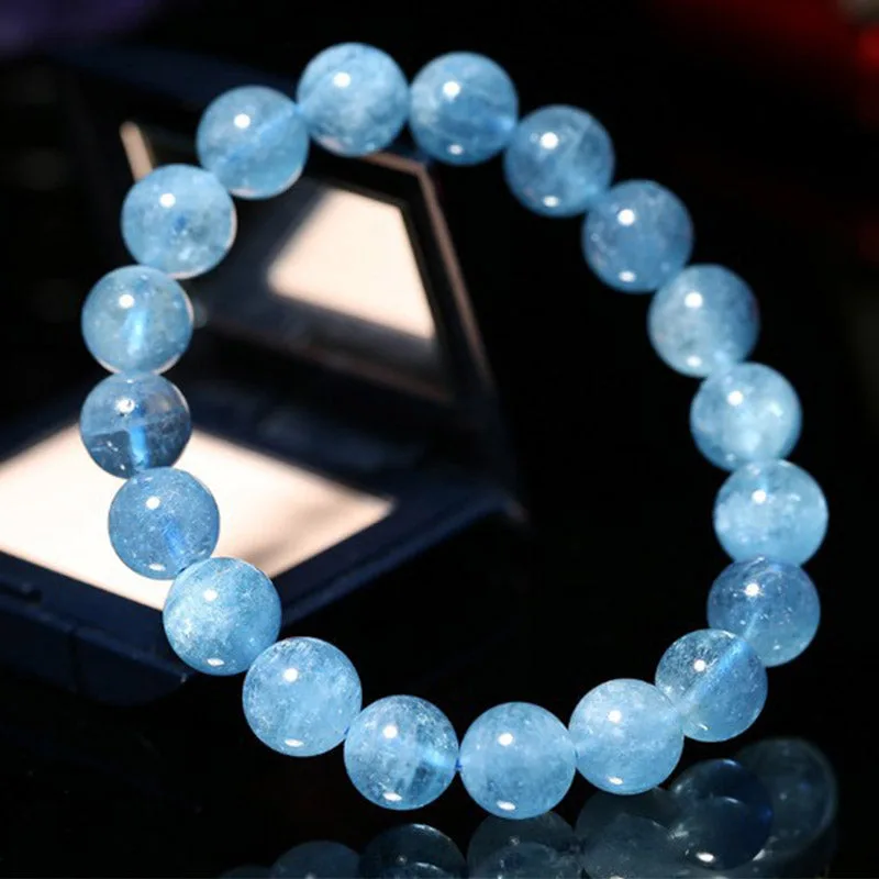 Mythstone Aquamarine Beads Peace Healing Bracelet - Image 2