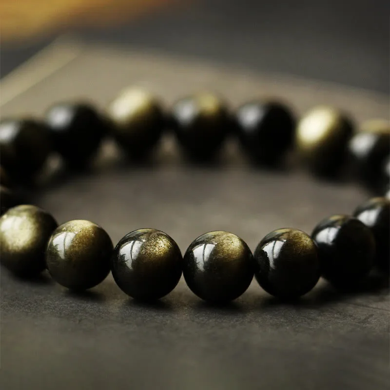 Mythstone 925 Sterling Silver Chinese Zodiac Natal Buddha Natural Gold Sheen Obsidian Amber Wealth Protection Bracelet - Image 14