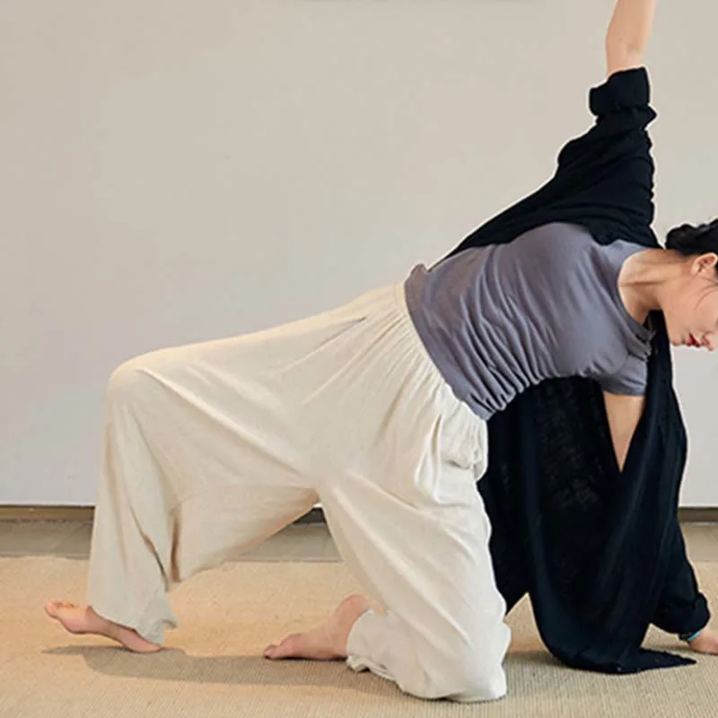 Mythstone Plain Long Sleeve Coat Jacket Top Wide Leg Pants Zen Tai Chi Yoga Meditation Clothing - Image 16