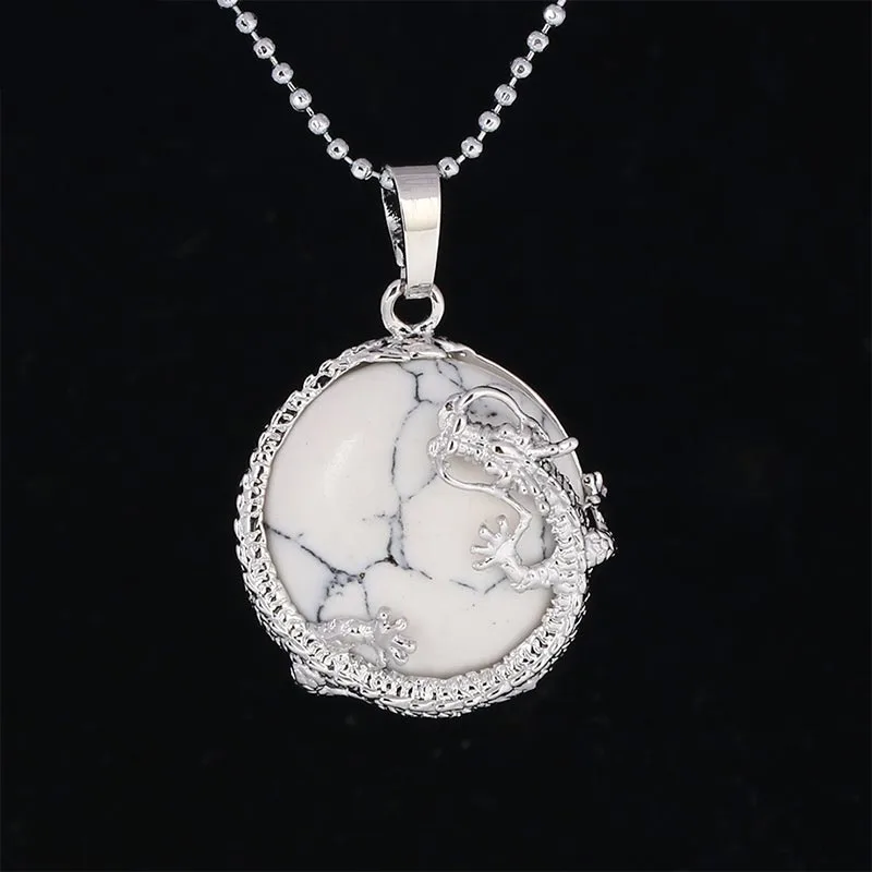 Mythstone Chinese Dragon Natural Quartz Crystal Healing Energy Necklace Pendant - Image 33