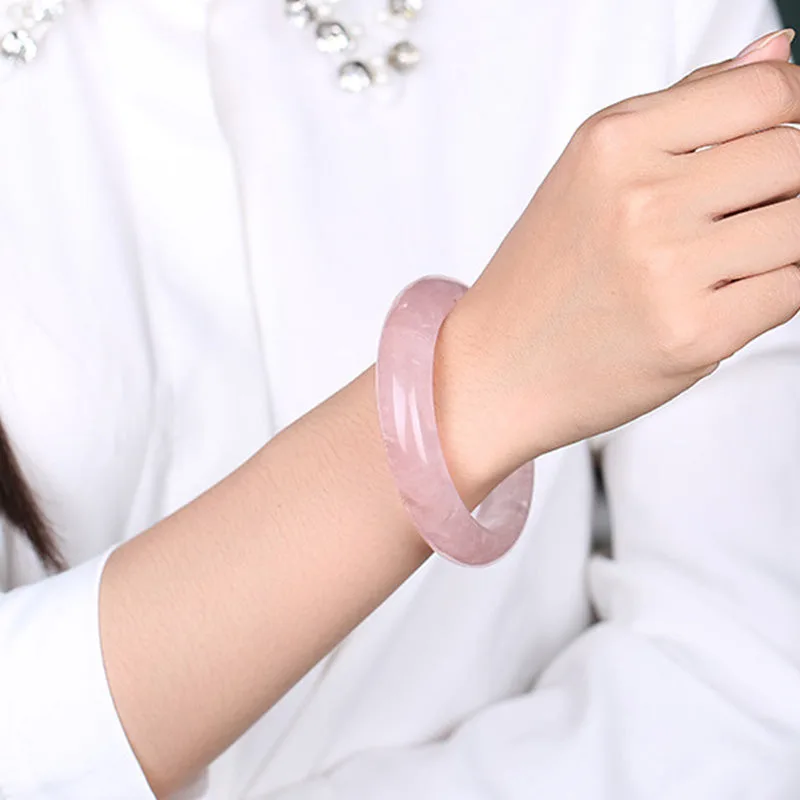 Mythstones Natural Rose Quartz Love Caring Bracelet Bangle - Image 5
