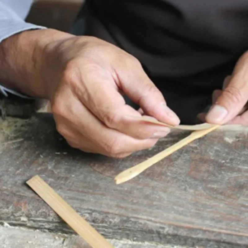 Mythstone Green Leaves Handheld Silk Bamboo Folding Fan - Image 8