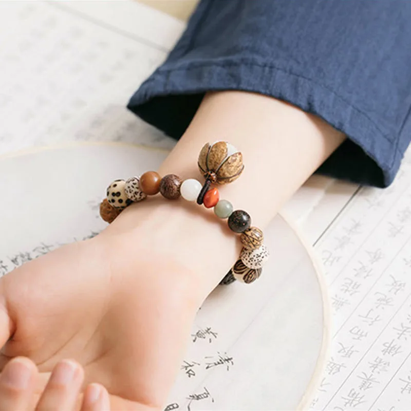 Mythstone Bodhi Seed Lotus Wisdom Peace Wrist Mala Bracelet - Image 3