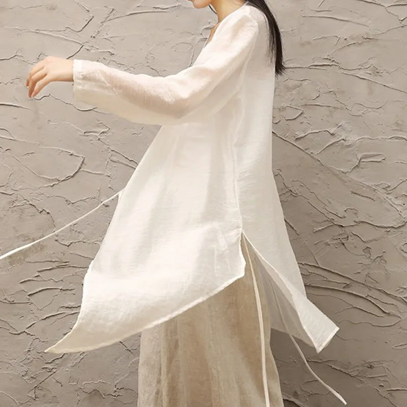 Mythstone Simple White Beige Pattern Meditation Spiritual Zen Practice Yoga Clothing Women's Clothes - Image 5