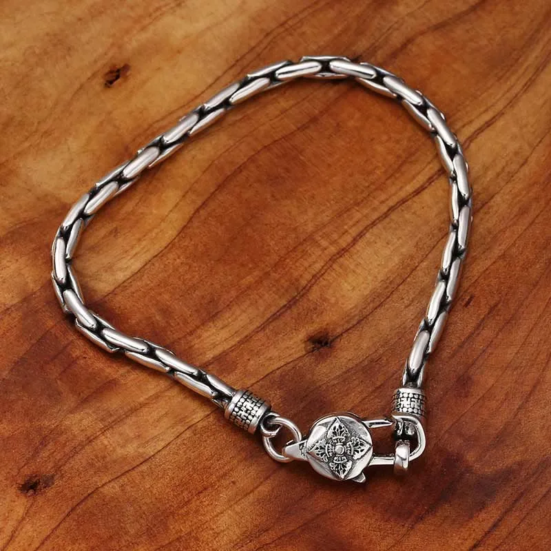 MythStone Tibetan Double Dorje Om Mani Padme Hum Buddha Swastika Vajra Strength Bracelet - Image 9