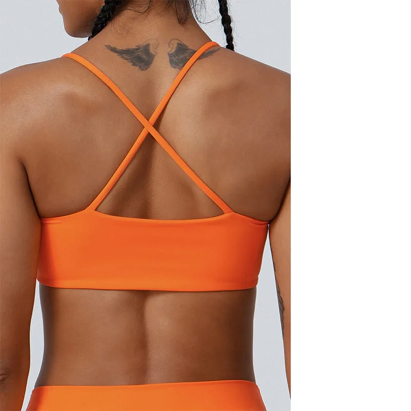 Mythstone Workout Sleeveless Backless Criss-Cross Strap Top Bra Flared Pants Sports Fitness Yoga Outfit - Image 36