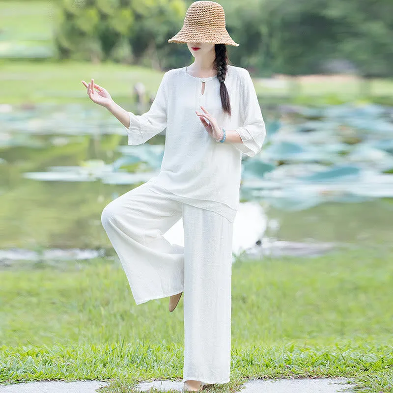 Tai Chi Meditation Prayer Zen Spiritual Morning Practice Clothing Women's Set - Image 3
