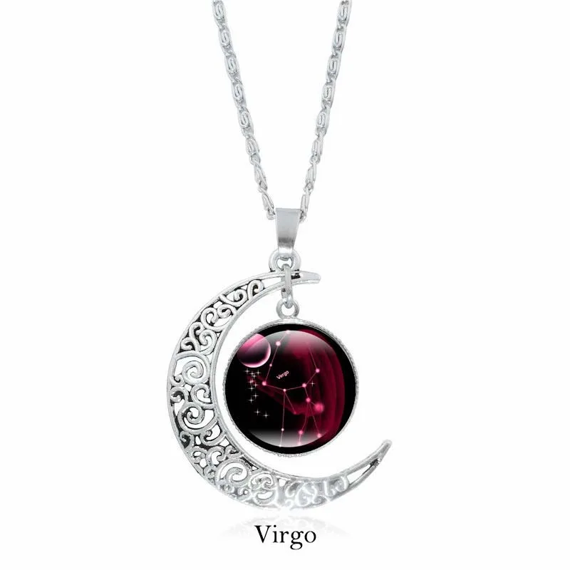 Mythstone 12 Constellations of the Zodiac Moon Protection Necklace Chain Pendant - Image 12