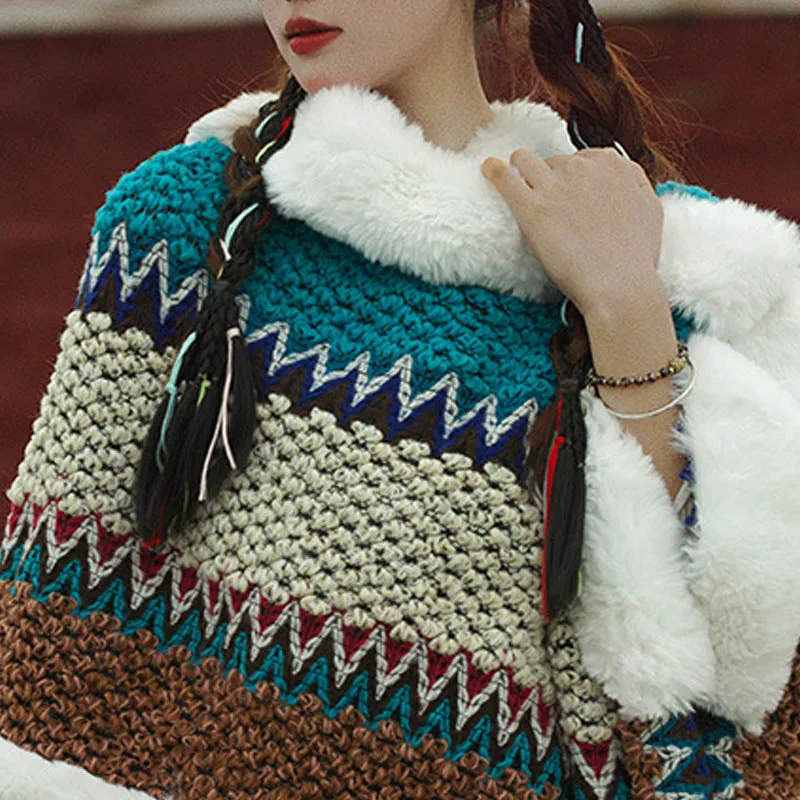 Mythstone Tibetan Multicolored Striped Shawl Winter Cozy Travel Scarf Wrap - Image 51