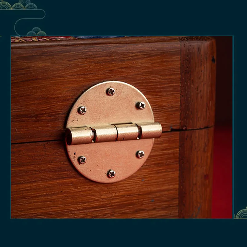 Mythstone Retro Handmade Floral Pattern Rosewood Jewelry Storage Box Lockable Wooden Gift Organizer Box - Image 13