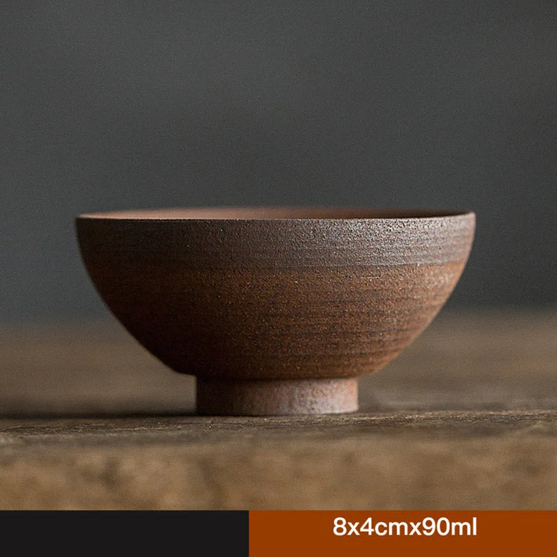 Mythstone Handcrafted Retro Brown Ceramic Teacup Kung Fu Tea Cup - Image 9