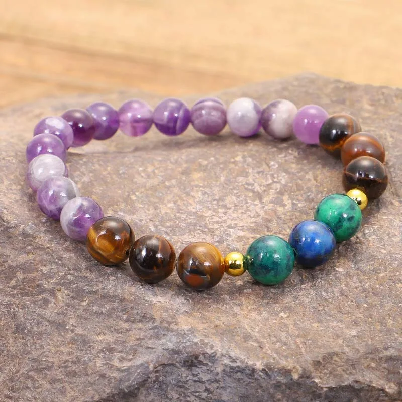 Mythstone Tibetan Amethyst Purify Bracelet Mala Set - Image 11