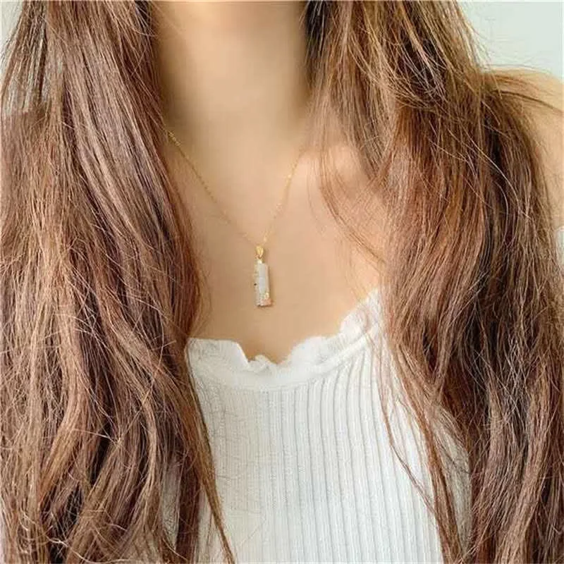 Mythstone White Jade Cyan Jade Bamboo Luck Protection Necklace Pendant - Image 12