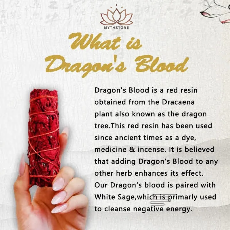 Mythstone Dragon's Blood Sage Smudge Stick for Home Negative Energy Cleansing Incense Healing Meditation Rituals - Image 5