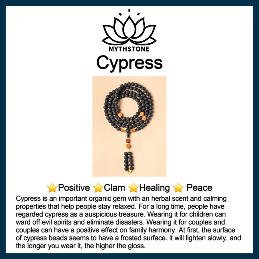 MythStone Tibetan Mala Cypress Bodhi Seed Red Agate Healing Bracelet - Image 14