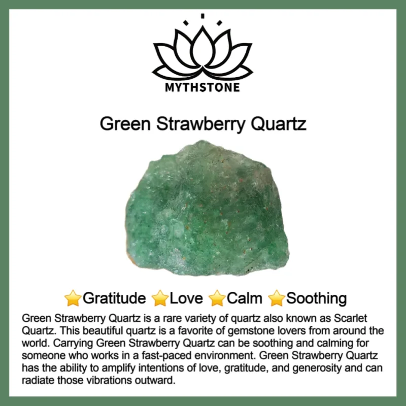 Mythstone Green Strawberry Quartz Amethyst Crystal Dreamcatcher Healing Bracelet - Image 4