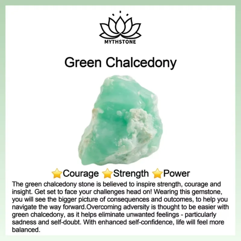 Mythstone Natural Green Chalcedony Strength Bangle Bracelet - Image 10