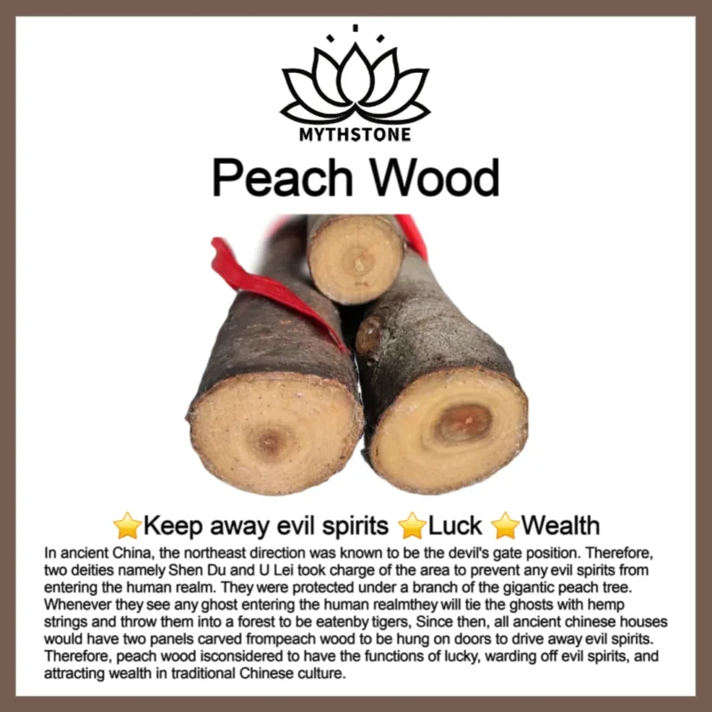 Mythstone 108 Mala Beads Peach Wood BodhiSeed Lotus Prayer Meditation Bracelet - Image 10