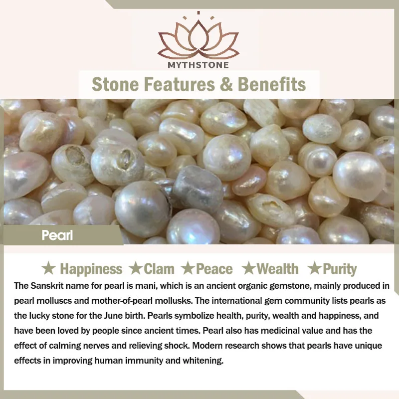 Mythstone Cherry Blossom Sakura Design Pearl Healing Necklace Pendant Ring Earrings Set - Image 5