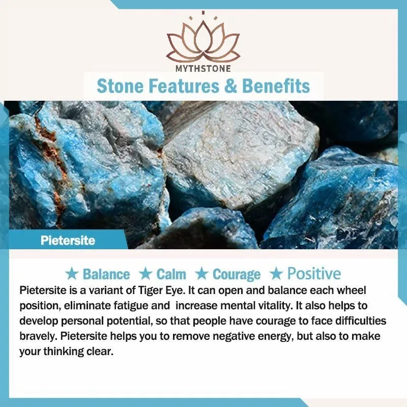 Mythstone Natural Lazurite Pietersite Unakite Om Mani Padme Hum Bead Positive Bracelet - Image 6