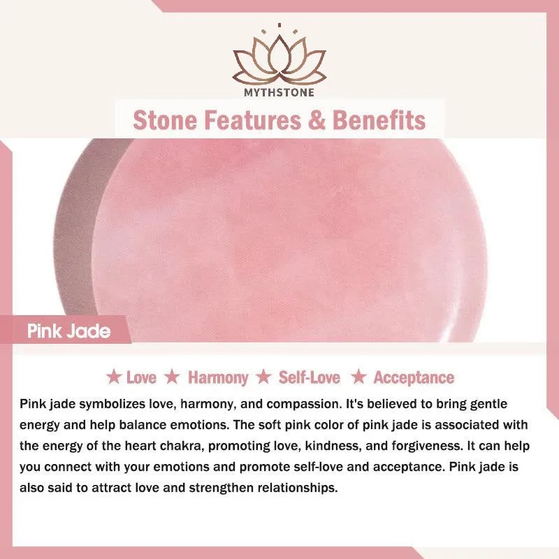 Mythstone Natural Dusty Rose Pink Jade Self-Love Bracelet Bangle - Image 9