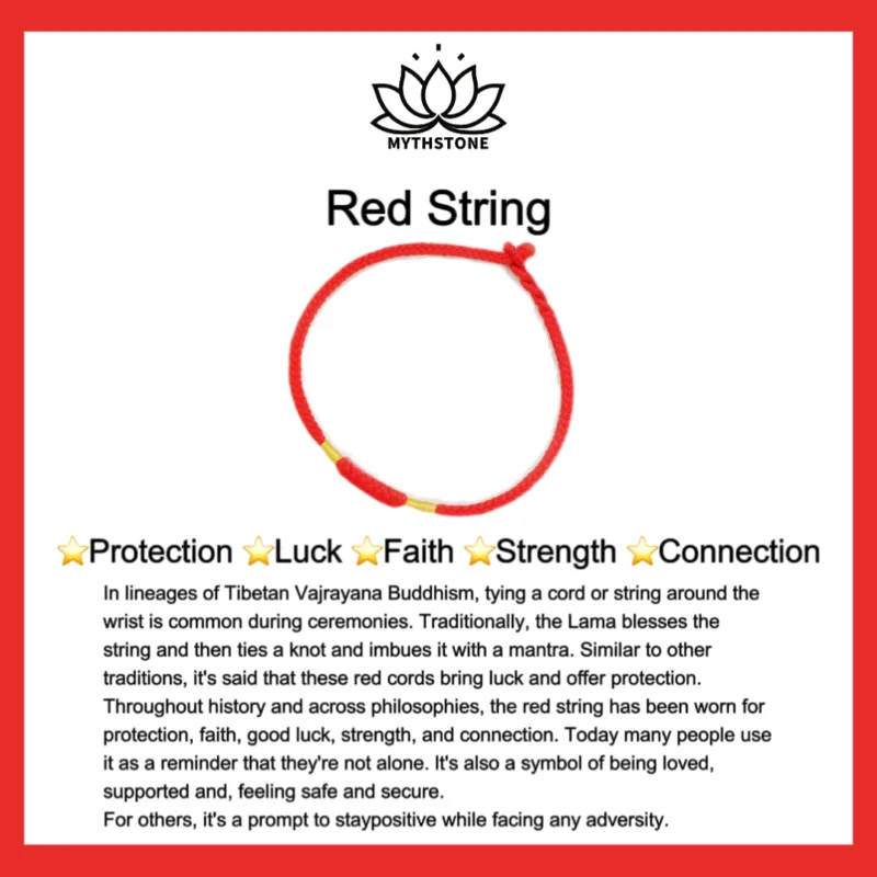 Mythstone 925 Sterling Silver Om Mani Padme Hum Peace Red String Bracelet - Image 15