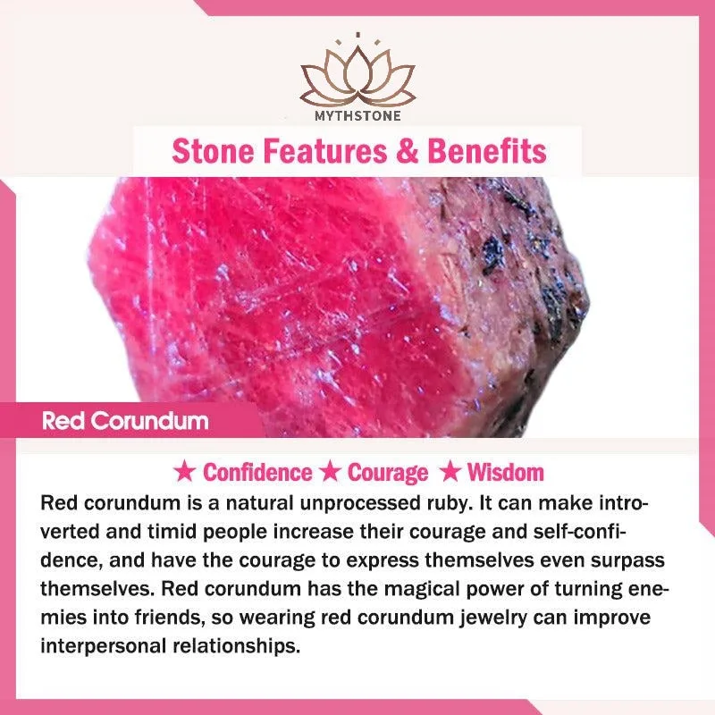 Mythstone 925 Sterling Silver Red Corundum Courage Ring - Image 14