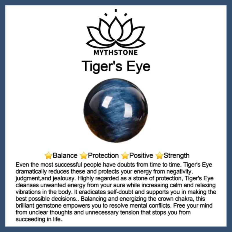 MythStone Divine Blue Tiger Eye Stone Protection Bracelet - Image 11