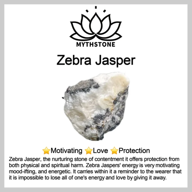 MythStone 108 Mala Beads Sodalite Zebra Jasper Crystal Lotus Strength Bracelet - Image 7