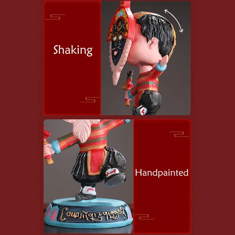 Mythstone Tibetan Opera Face Mask Puppet Home Office Car Decoration Ornament - Image 12