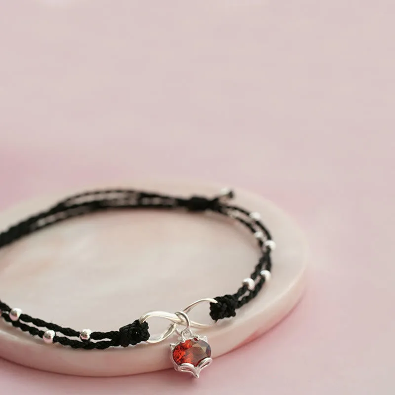 Mythstone Love Heart Infinity Symbol Braided String Anklet - Image 11