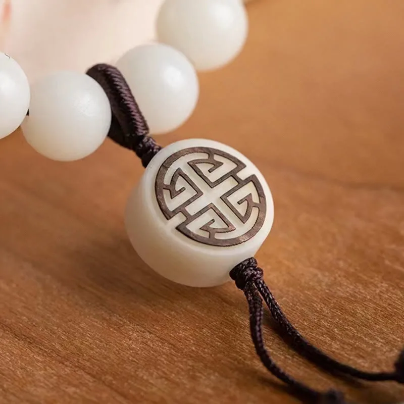 Mythstone Natural Green Sandalwood Bodhi Seed Soothing Bracelet - Image 9