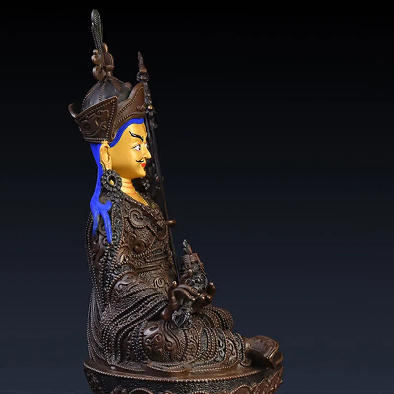 Mythstone Padmasambhava Buddha Figurine Serenity Copper Statue Home Decoration - Image 4