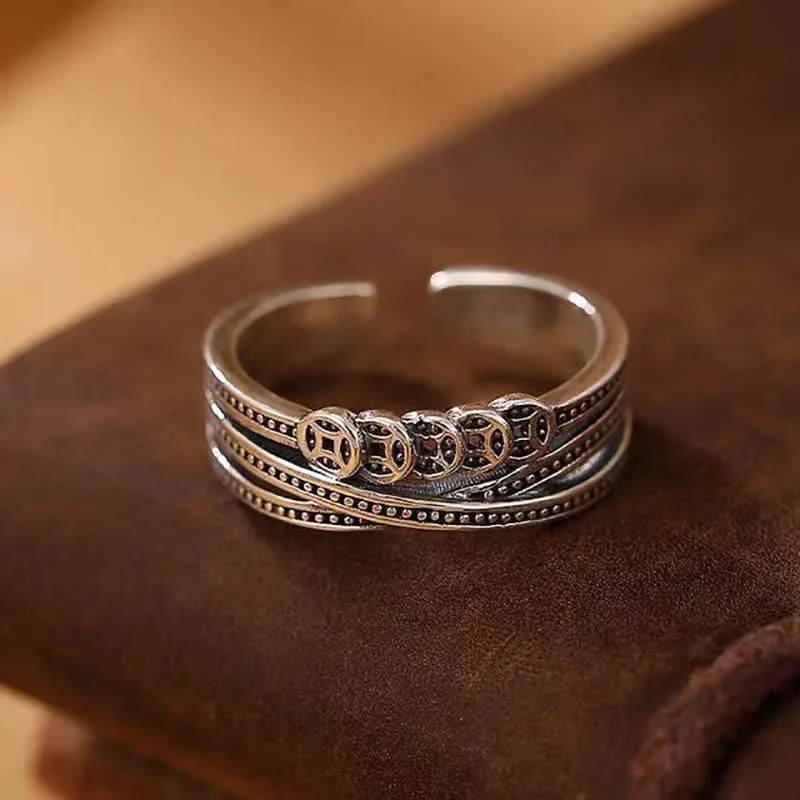 Mythstone Copper Coin Wealth Luck Ring - Image 4