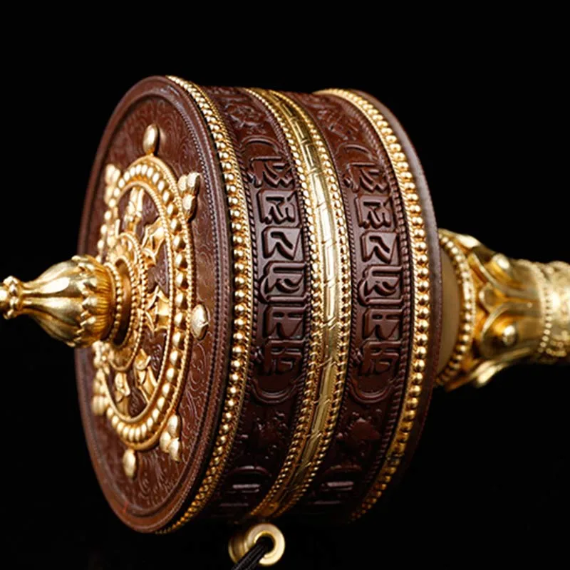 Mythstone Tibetan Prayer Wheel Six True Words Copper Balance Decoration - Image 6