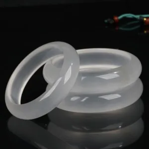 Mythstone Natural Translucent Golden Silk Jade Wealth Luck Bracelet Bangle