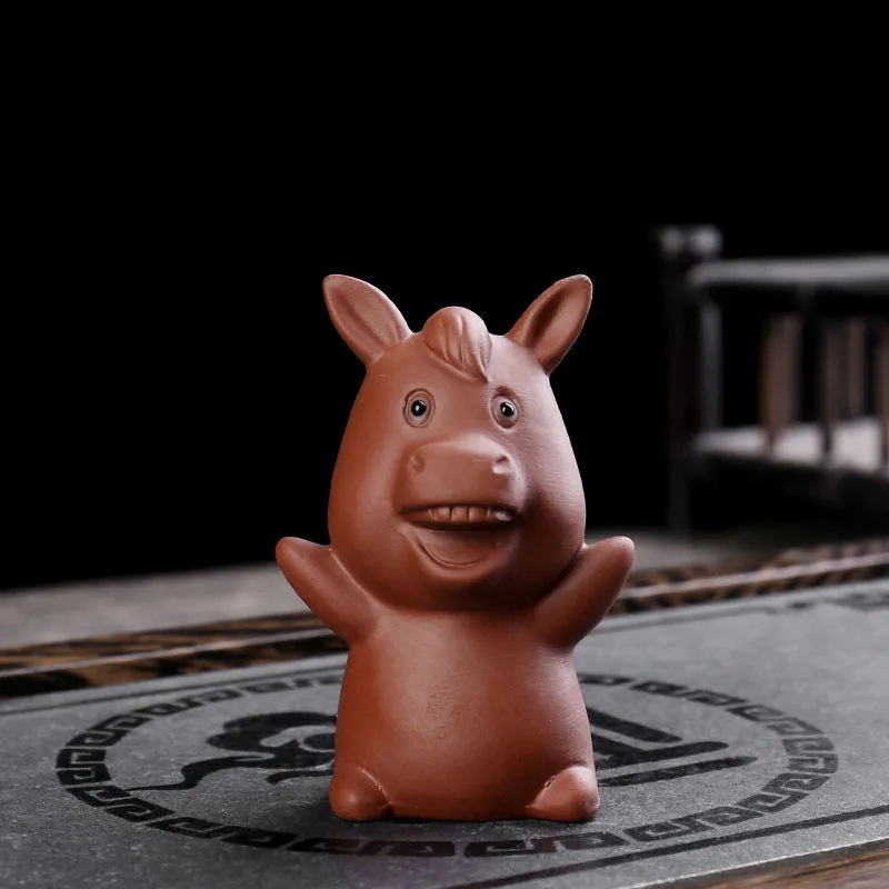 Mythstone Chinese Zodiac Purple Clay Wealth Ceramic Tea Pet Home Figurine Decoration - Image 12