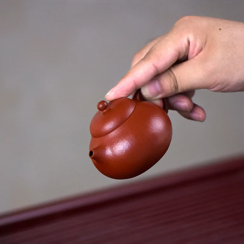 Mythstone Yixing All Handmade Wen Dan Brown Purple Clay Kung Fu Teapot - Image 4