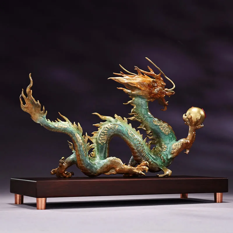 Mythstone Year Of The Dragon Auspicious Dragon Brass Copper Luck Success Office Decoration - Image 10