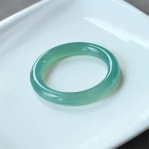 Mythstone Natural Green Chalcedony Strength Bangle Bracelet