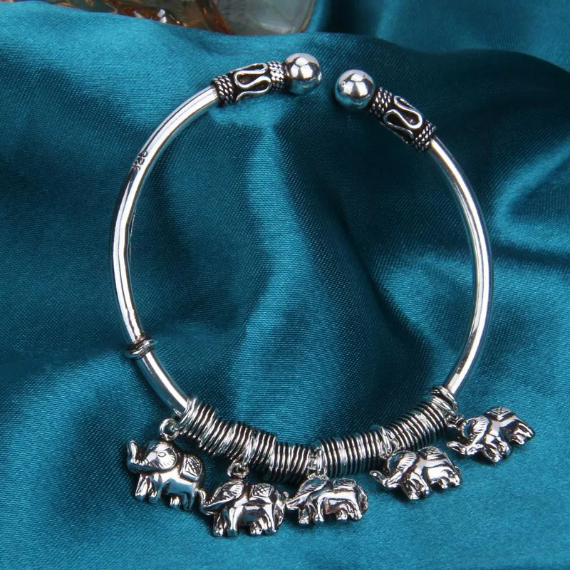 Mythstone 925 Sterling Silver Elephant Strength Bracelet Bangle - Image 6
