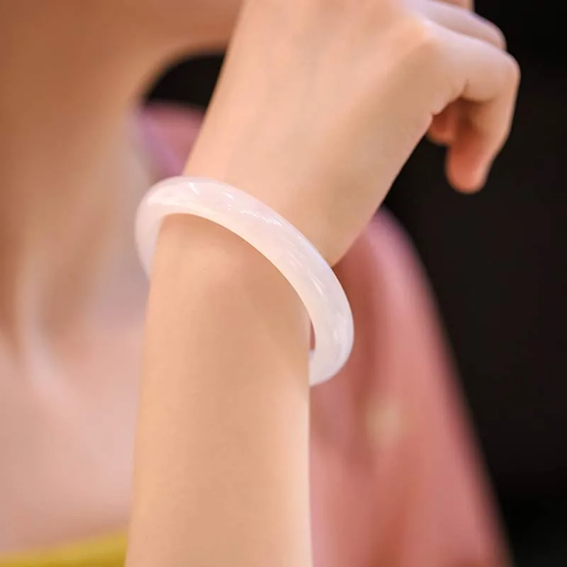 Mythstone Natural Chalcedony Harmony Positive Bracelet Bangle - Image 3