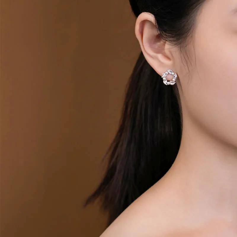 Mythstone 925 Sterling Silver Pearl Leaf Design Healing Wisdom Necklace Pendant Ring Earrings Set - Image 5