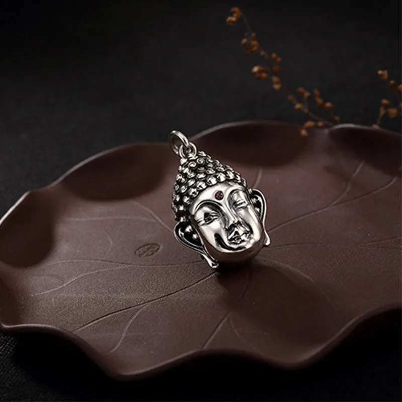 Mythstone 925 Sterling Silver Buddha Head Compassion Necklace Pendant - Image 6