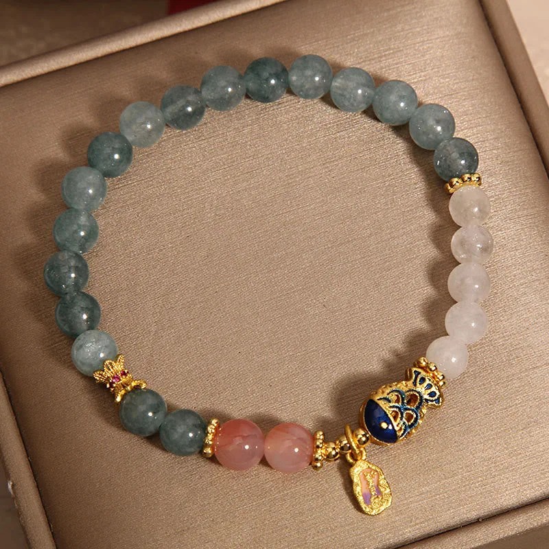 Mythstone - Jade Yanyuan Agate White Jade Koi Fish Scripture Charm Luck Bracelet - Image 2