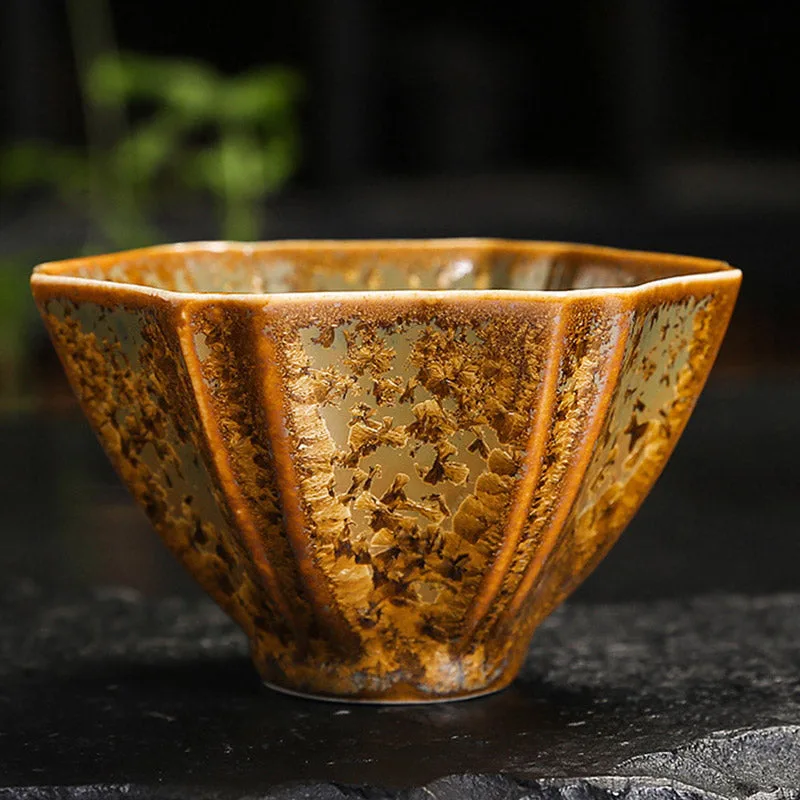 Mythstone Colorful Brown Ceramic Teacup Kung Fu Tea Cup Bowl - Image 19