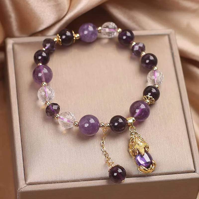 Mythstones Natural Amethyst PiXiu Healing Bracelet - Image 5