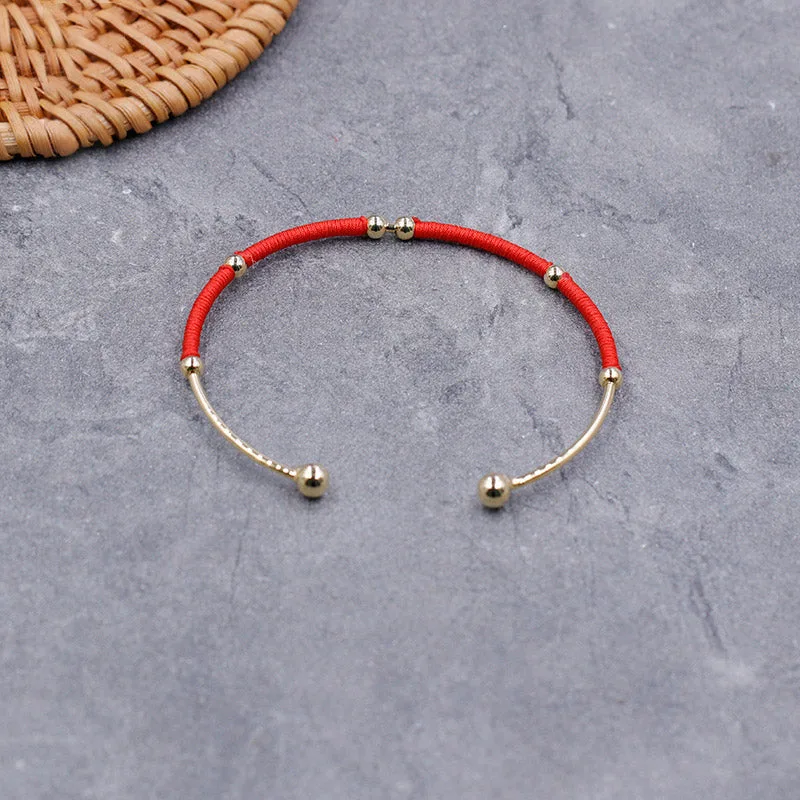 Mythstone Red String Blessing Protection Cuff Bracelet - Image 2