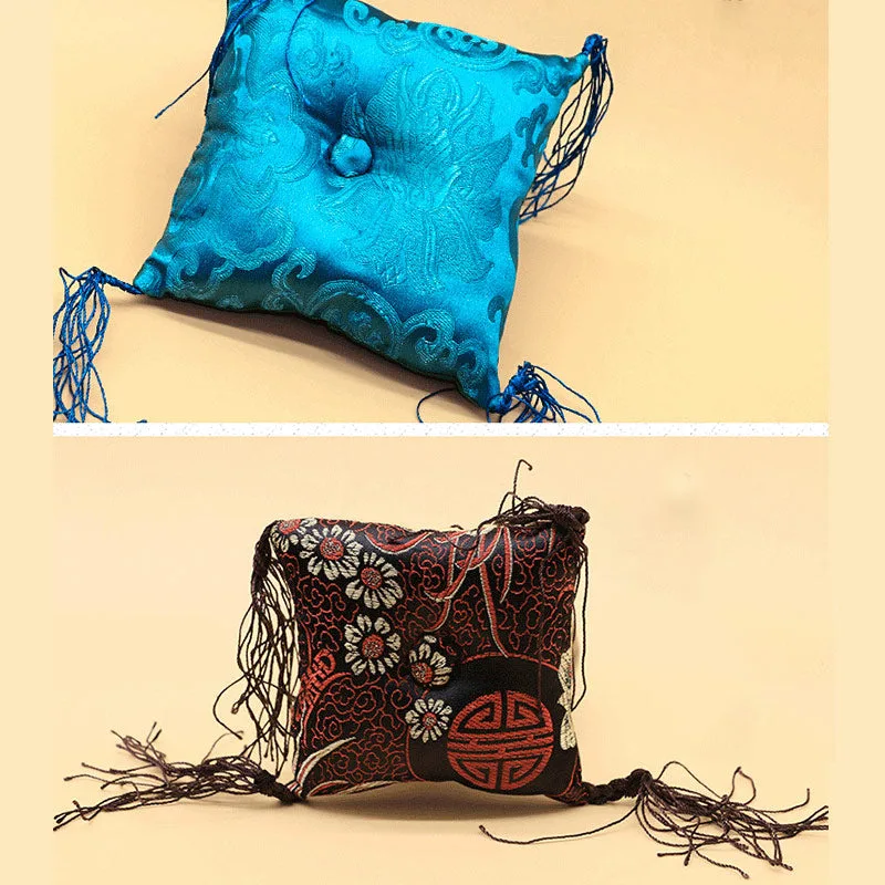 Mythstone Tibetan Singing Bowl Cushion Decoration with Tassel Decoration - Image 7