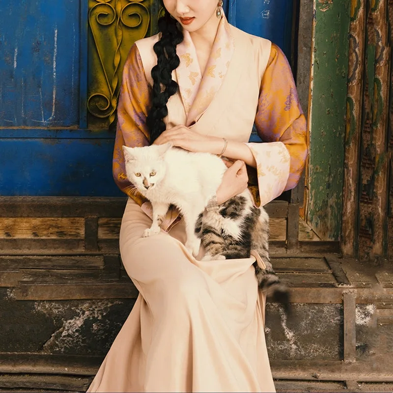 Mythstone Tibetan Dress Clothing Lhasa Butterfly Top Dress Improved Hanfu Women Clothing